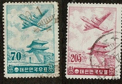 Korea #C17,C19 used airmails