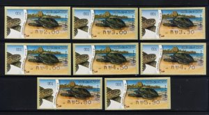 ISRAEL 2012 STAMPS SEA LIFE GREEN TURTLE 8 LABELS VENDING MACHINE 001 ATM FAUNA