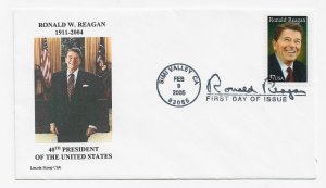 US 3897 37c Ronald Reagan 40th President FDC Lincoln Stamp Club Cachet ECV $7.50