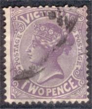 Victoria sc#196 1901 QV 2p Violet wmk 70 used