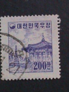 ​KOREA-1955-SC#203e PAGODA PARK SEOUL-VERY OLD USED -STAMP-VERY FINE