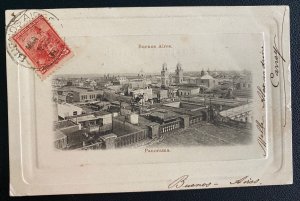 1902 Buenos Aires Argentina real Picture Postcard cover to France City View