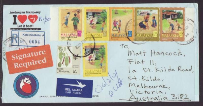 Malaysia to Melbourne,Australia 2001 Registered  # 10 Size 