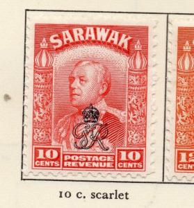 Sarawak 1947 Early Issue Fine Mint Hinged 10c. Optd 216362