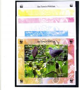 Sao Tome & Principe 2005 WWF Endangered Birds Color Proofs+original