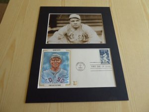 Babe Ruth Baseball USA FDC Cover and mounted photograph mount size 8 x 10