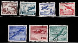 Chile Scott C234-C240 mixed MH* and Used airmail  set