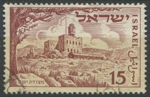 Israel Sc#46 Used, 15p brn red, 3rd Anniversary of Independence (1951)