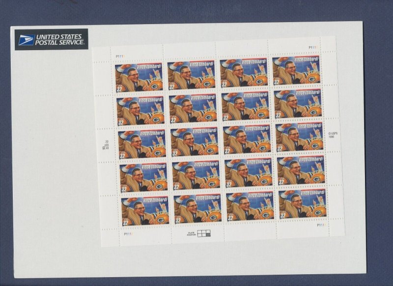 USA - Sc 3147 - MNH sheet of 20 - Vince Lombardi Football - in USPS pack - 1996