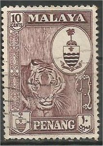 PENANG, 1960, used 10c, Crest  Scott 61