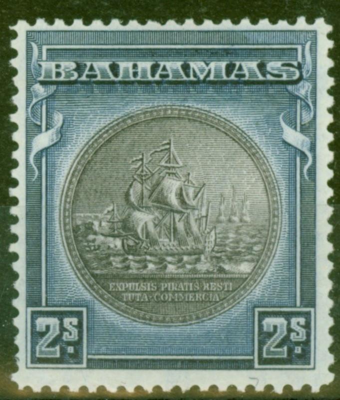 Bahamas 1944 2s Brownish Black & Steel Blue SG131c Fine Lightly Mtd Mint