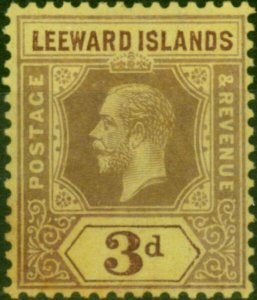 Leeward Islands 1920 3d on Buff SG51c Fine LMM