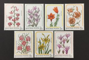 Hungary 1985 #2954-60, Lillies, MNH.