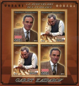 Malagasy Rep. 2013 CHESS Garry Kasparov s/s Perforated Mint (NH)