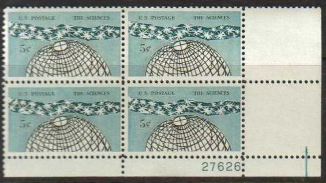 *USA Scott 1237 Plate Block (5 cents) MNH