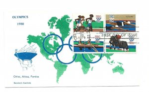 1791-94 Summer Olympic Sandra's Cachets block of 4, FDC