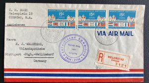 1956 Willemstad Curacao Netherlands Antilles Airmail Cover to Germany