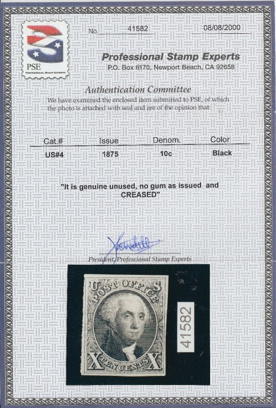 U.S. 4 1875 NGAI VF, 2000 PSE  (41221)