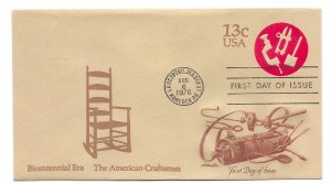 U575 Bicentennial Era The American Craftsman Artmaster FDC