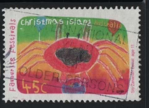 Christmas Island 1999 used Sc 419 45c Giant crab Children's drawings