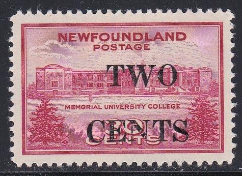 Newfoundland # 268, Revalued, LH, Half Cat