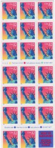 Scott #3122a 32¢ Statue of Liberty Booklet of 20 Stamps - MNH (Normal Back)