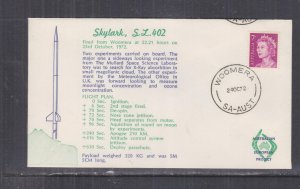 AUSTRALIA, 1972 WOOMERA ROCKET RANGE, SKYLARK SL 402 LAUNCH cover.