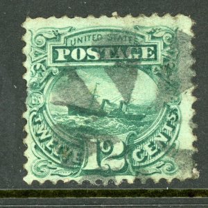 USA 1869 Ship 12¢ Pictorial Scott # 117 VFU M46 ⭐⭐⭐⭐