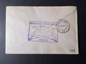 1952 Mauritius Airmail Cover Port Louis to Johannesburg South Africa Qantas Air