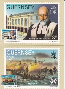 Guernsey # 240-245, Guernsey Society Centennial, Maxi Cards