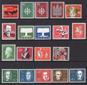 Germany 1955-1959 Group of 19 Better Stamps MNH CV$80