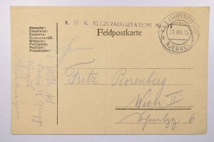 Austria 1918 Fledpost Card / Njegusi / Light Fold - L39198