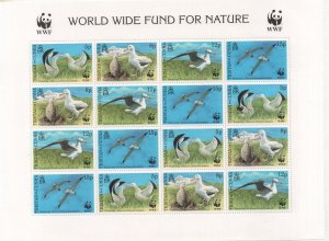 Thematic stamps Tristan Da Cunha 1999 WWF sheet with extra Panda sg651-4  LARGE