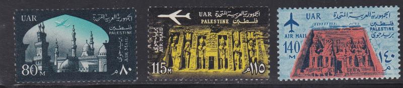 Egypt - Palestine # NC33-35, Palestine Overprint,  NH, 1/2 Cat.