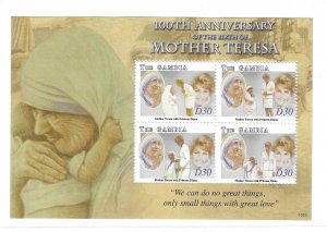 Gambia 2010 100th anniv birth of Mother Teresa Sheet MNH C14