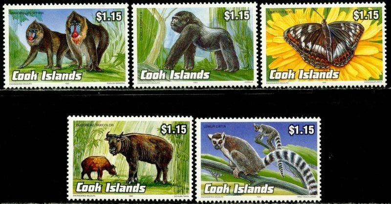 COOK IS. Sc#1134-1138 1993 Endangered Wildlife III Complete Set OG Mint NH