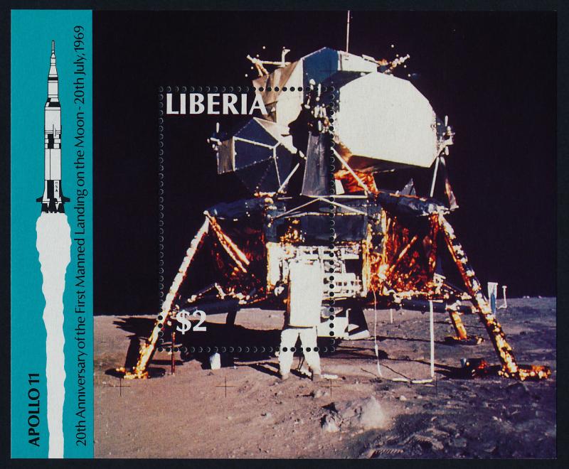 Liberia 1129 MNH Space, Apollo 11 Moon Landing