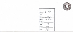 Scott# U481   Die132  UPSS#2156A  US envelope.