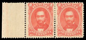 United States Possessions, Hawaii #31 Cat$130, 1864 2c rose vermilion, left m...