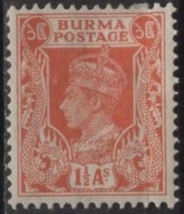 Burma 55 (mhr) 1½a George VI, salmon (1946)