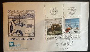 CM) 1986. ARGENTINA. FDC. PIONEERS AND ASTRAL FAUNA. DOUBLE STAMPS. XF