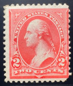 US Scott #252 Pale Carmine M OG NH F 1895 Type 3 UNWMKD