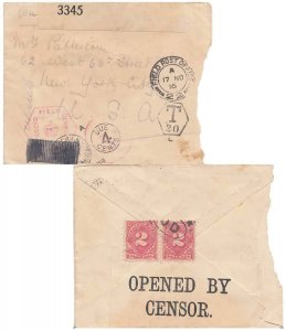 Great Britain Soldier's Free Mail 1916 Field Post Office 22 France to York, N...