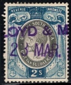 1931 South Africa Revenue King George V 2 Shillings General Tax Duty Stamp Used