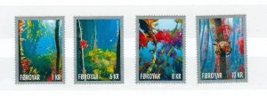 Faroe Islands. Complete. Set 4 Stamp 2010 Mnh. The Faroes Under The Sea.