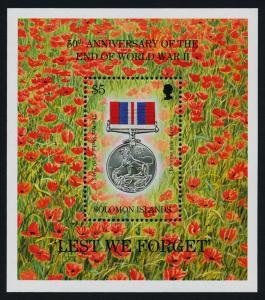 Solomon Islands 803 MNH WWII, War Medal, Flowers
