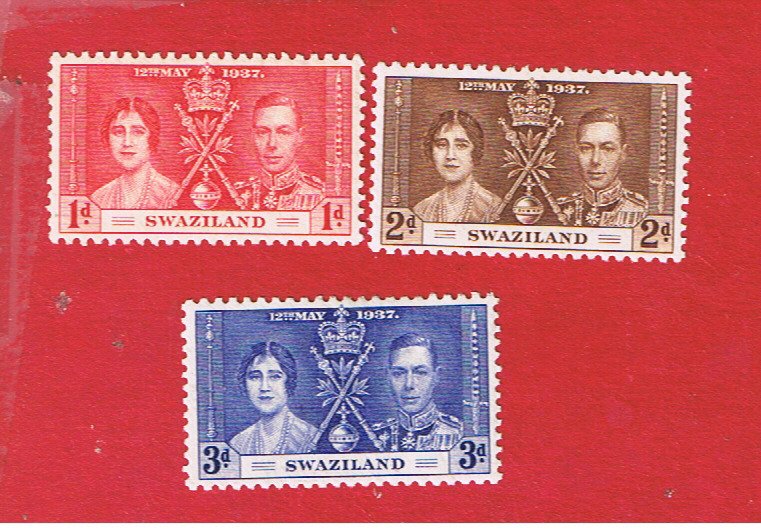 Swaziland #24-26  MVFLH OG  Coronation Issue   Free S/H