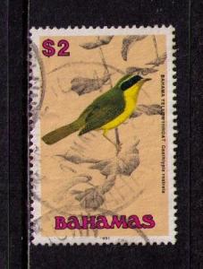 BAHAMAS 1991 Sc# 722 USED FVF Bahama Yellowthroat Bird 