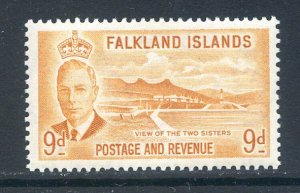 Falkland Islands 9d Orange Yellow SG179 Mounted Mint