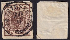 Austria - 1850 - Scott #4 - used on piece - TRIESTE Raccommandata pmk Italy